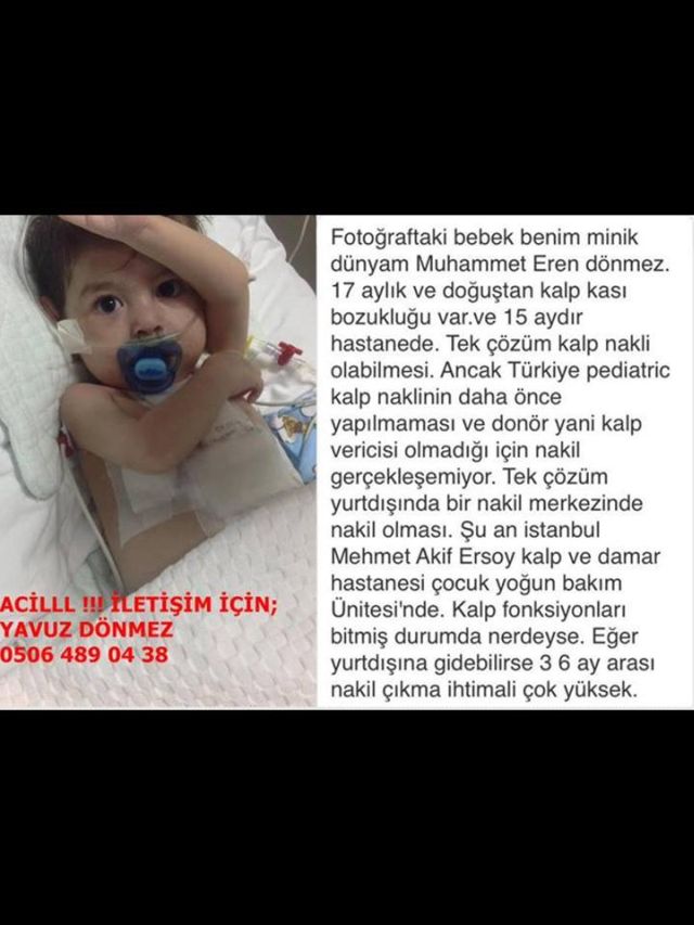 Minik Muhammed Eren Kalp Nakli Bekliyor