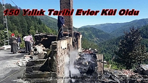 Rize'de Tarihi Evler Kül Oldu