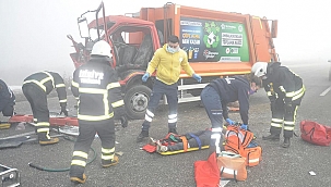 Tekirdağ Malkarada Yoğun sis kazalara neden oldu: 3 yaralı