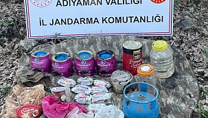 Adıyaman'da terör örgütü ait yaşam malzemesi ele geçirildi