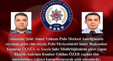 Adıyaman emniyeti Kamuran Üçgül ve Gökhan Özer için yas tutuyor