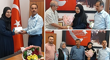 Türkiye YKS 444.sü Çekerekli Fatma Selvi'ye , ilk tebrik Zeki Akkan'dan geldi.