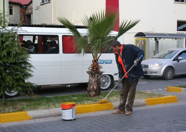 Edremit Belediyesinden Refüj Bakımı