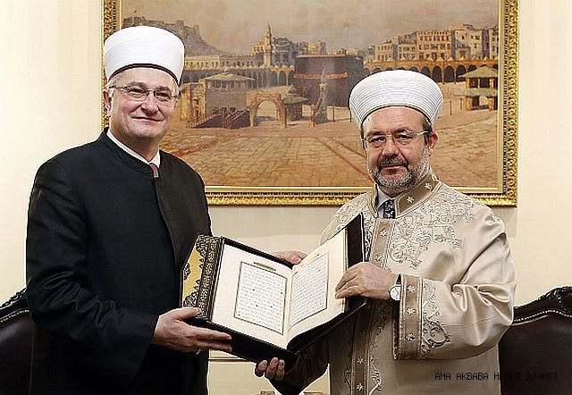 Diyanet İşleri Başkanı Görmez, Hırvatistan İslam Birliği Başkanı Hasanoviç'i kabul etti...