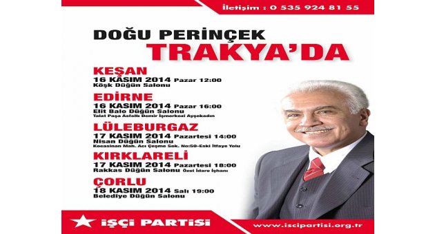 Doğu Rerinçek Çorlu’ya Geliyor